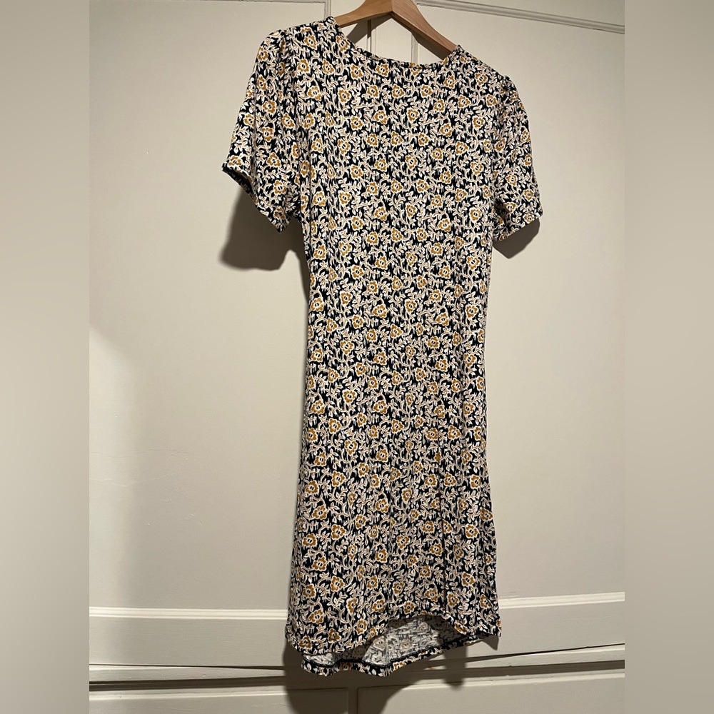 Boden Knit Patterned Tie Detail Short Sleeve Dress - Picture 3 of 5